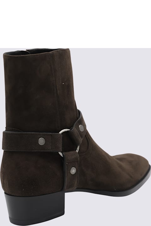 Saint Laurent Boots for Men Saint Laurent Dark Brown Boots