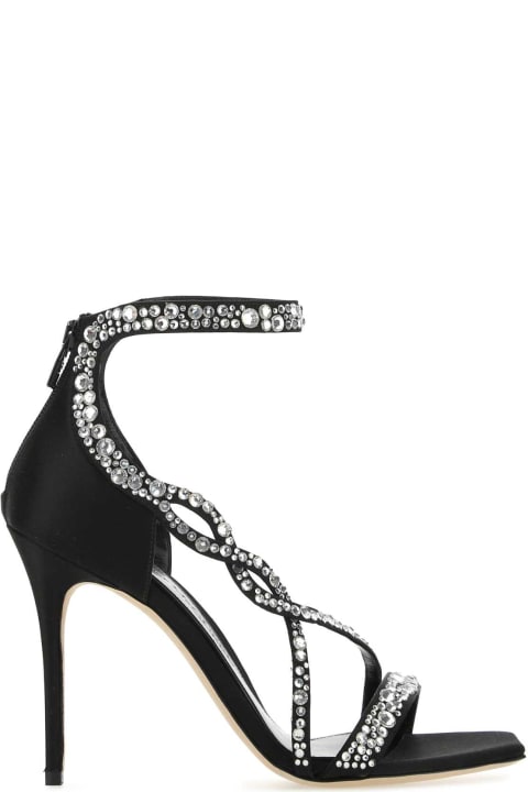 Alexander McQueen for Women Alexander McQueen Black Satin Sandals