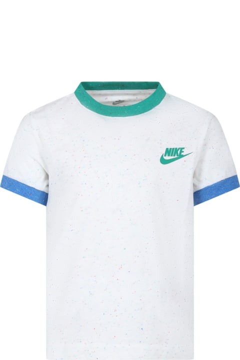 ボーイズ NikeのTシャツ＆ポロシャツ Nike White T-shirt For Boy With Swoosh
