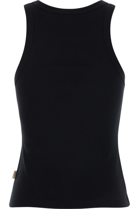 SEMICOUTURE Topwear for Women SEMICOUTURE Black Ribbed Tank Top With U Neckline In Cotton And Modal Blend Woman