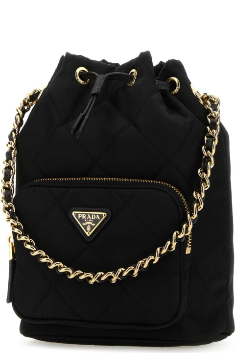 Prada Bags for Women Prada Black Re-nylon Bucket Bag