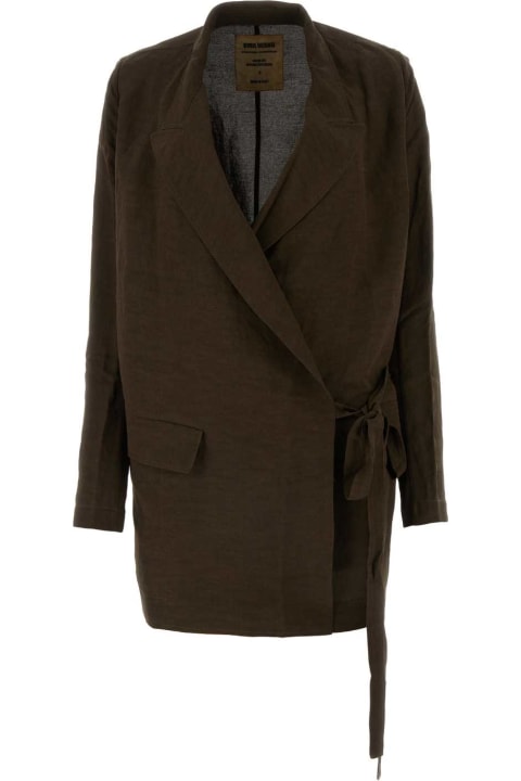 Uma Wang Coats & Jackets for Women Uma Wang Dark Brown Viscose Blend Khloe Blazer
