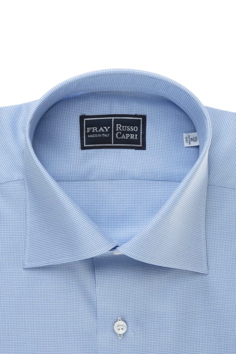 メンズ Frayのシャツ Fray Regular Fit Shirt In White And Light Blue Oxford Cotton