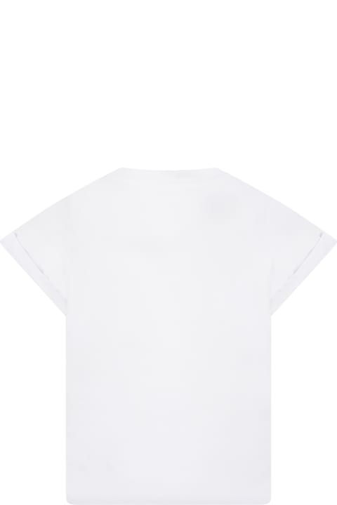 White T-shirt For Girl With Flowers