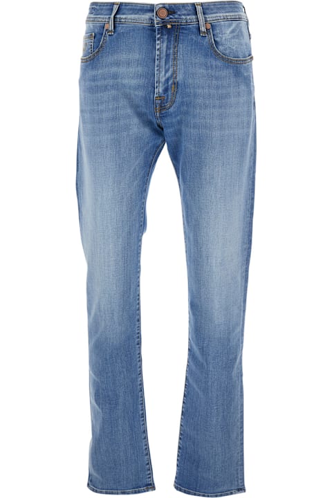 Jacob Cohen for Kids Jacob Cohen 'bard' Bue Jeans With Logo Embroidery On The Front And Double Logo Patch On The Rear In Denim Man