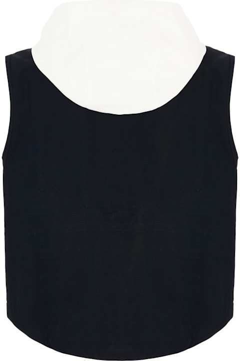 Thom Browne for Women Thom Browne Black Cotton Blend Sleeveless Jacket