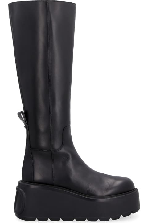 Valentino Garavani - Uniqueform Leather Knee-boots