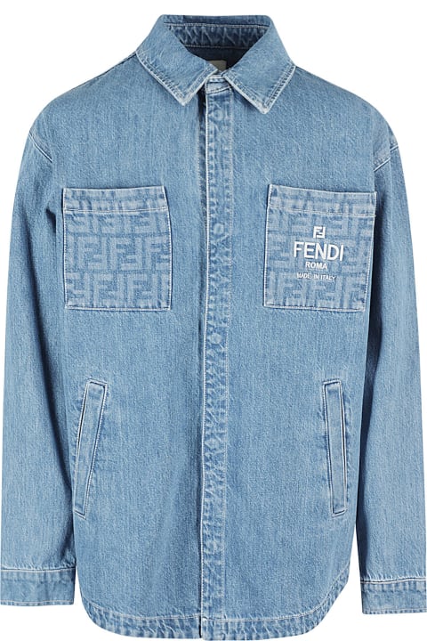 Fendi Coats & Jackets for Girls Fendi Giacca Washed Denim