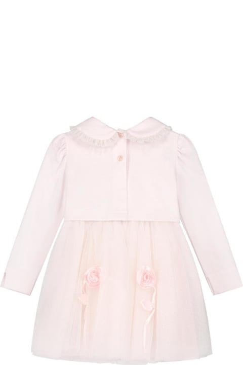 Monnalisa for Kids Monnalisa Flower Appliqué Glitter Dress