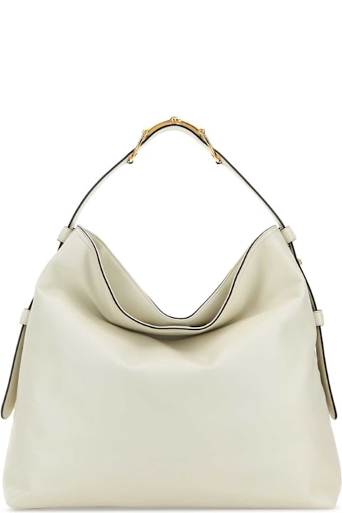 Gucci White Leather Large Gucci Beatrix Shopping Bag