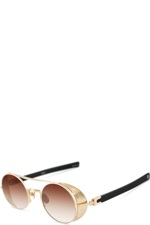 メンズ Matsudaのアイウェア Matsuda M3128 - Brushed Gold / Black Sunglasses