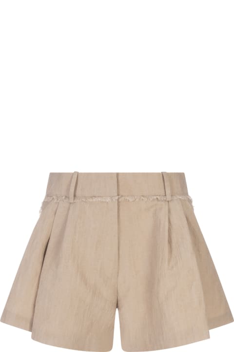 Paco Rabanne Pants & Shorts for Women Paco Rabanne Beige Cotton High Waisted Shorts