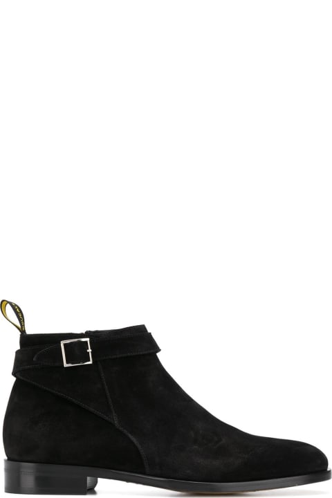 Fashion for Men Doucal's Black Suede Ankle Boots With Buckle