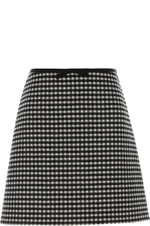 Valentino Garavani Embroidered Flannel Mini Skirt