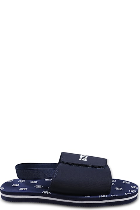 أدوات منزلية Hugo Boss Blue Sandals For Boy With Logo