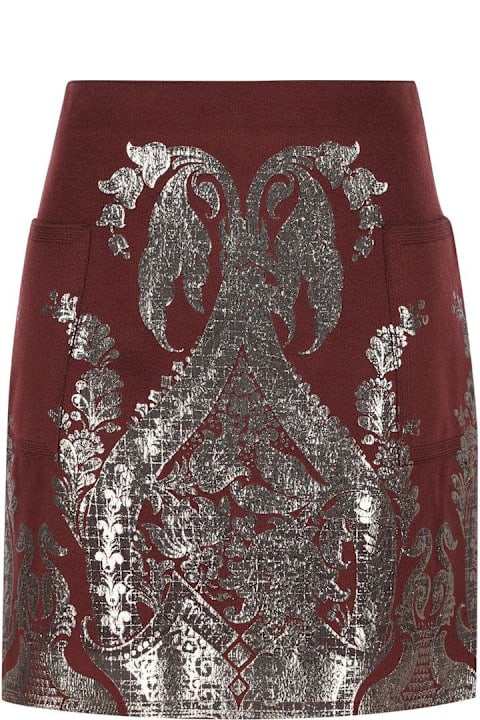 Etro for Women Etro Metallic Printed Mini Skirt