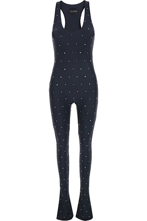 The Andamane Jumpsuits for Women The Andamane 'tess' Black Jumpsuit With All-over Crystal Applications In Stretch Jersey Woman