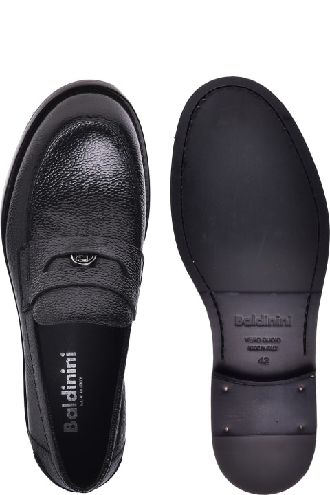 Loafers In Black Printed Calfskin