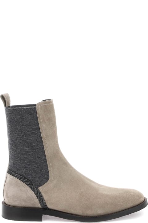 Boots for Women Brunello Cucinelli Suede Chelsea Boots