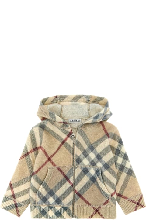 ベビーボーイズ Burberryのトップス Burberry Check-hooded Cardigan