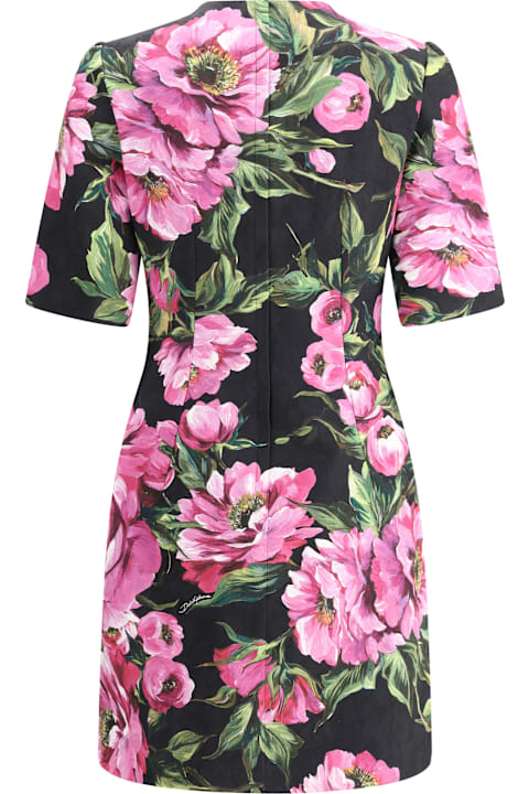 آخر صيحات الموضة من السيدات Dolce & Gabbana Peony Print Mini Dress