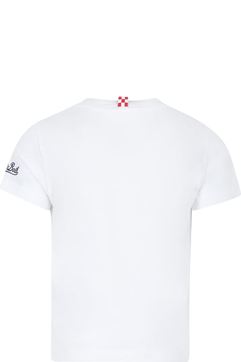 ウィメンズ新着アイテム MC2 Saint Barth White T-shirt For Boy With Superheroes Print