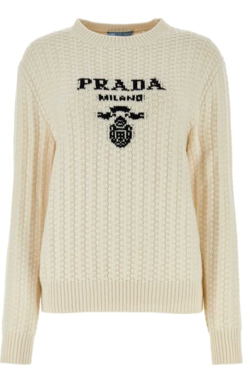 Clothing Sale for Women Prada White Cashmere Sweater