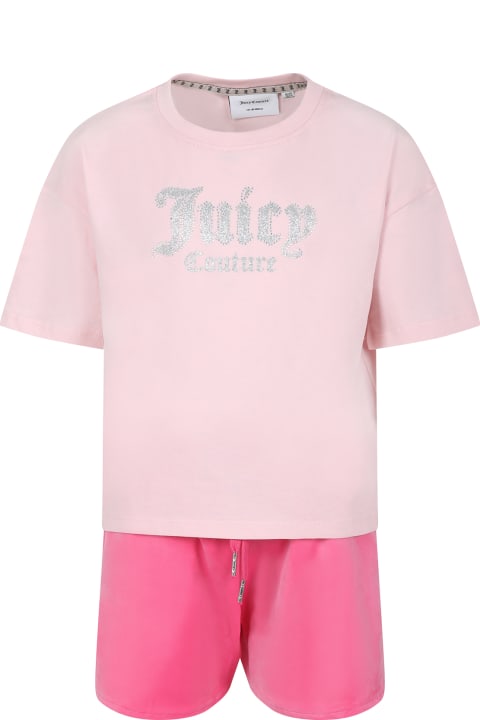 Juicy Coutureのガールズ Juicy Couture Pink Suit For Girl With Logo