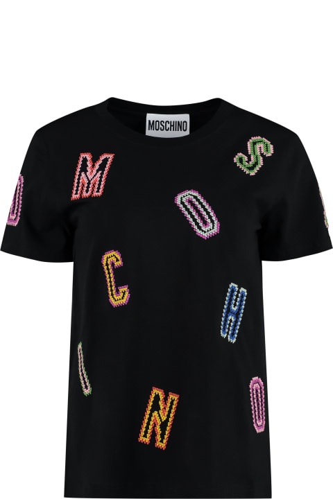 ウィメンズ Moschinoのトップス Moschino Embroidered Cotton T-shirt