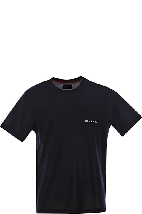 Kiton ملابس علوية لـ القسم الرجالي Kiton Cotton T-shirt With Logo