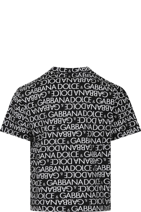 Dolce & Gabbana for Kids Dolce & Gabbana Black T-shirt For Kids With Logo