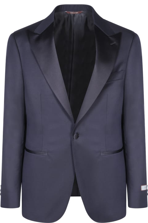Suits for Men Canali Single-breasted Rhombuses Blue Smoking