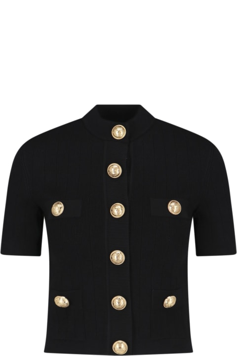 Clothing Sale for Women Balmain Gold Buttons Cardigan