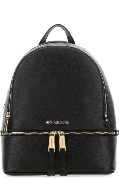Backpacks for Women Michael Kors Black Leather Medium Rhea Backpack