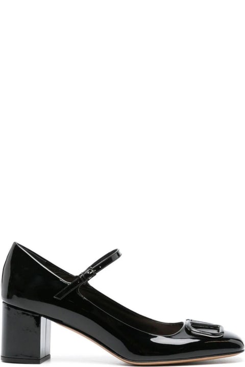 Valentino Garavani High-Heeled Shoes for Women Valentino Garavani Vlogo Plaque Square Toe Pumps