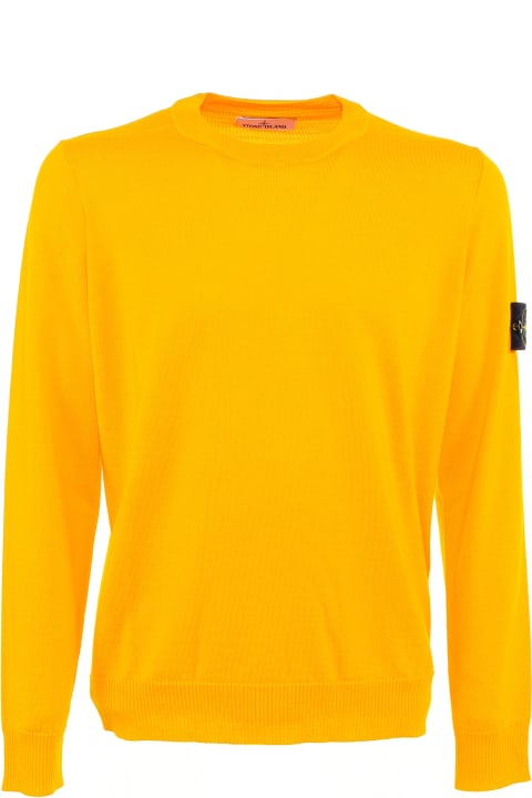 Stone Island for Men Stone Island Sweater With Logo On The Sleeve