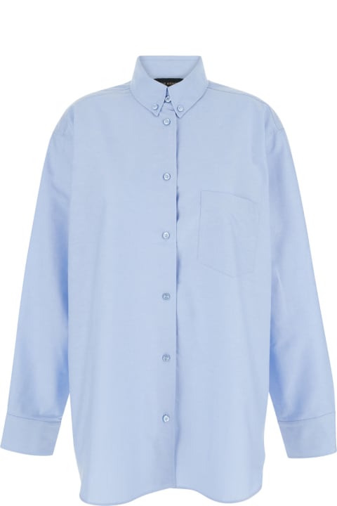The Andamane Topwear for Women The Andamane Light Blue Shirt With Buttons In Cotton Blend Woman