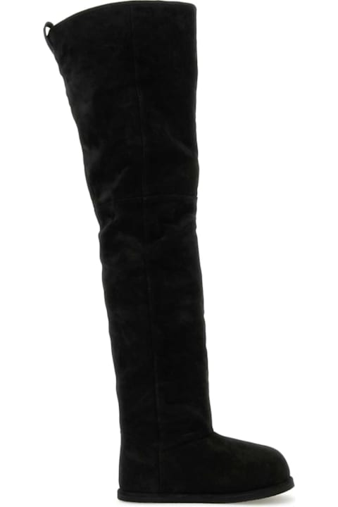 Homeware Amina Muaddi Black Suede Heidi Over-the-knee Boots