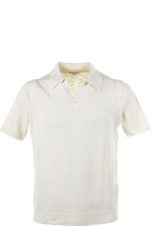 メンズ Seventyのトップス Seventy White Short-sleeved Polo Shirt
