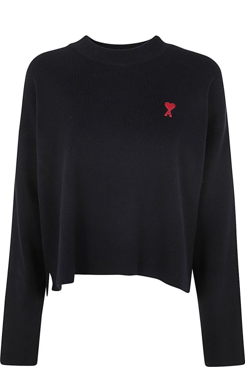 Ami Alexandre Mattiussi Sweaters for Women Ami Alexandre Mattiussi Red Adc Crew Neck Sweater