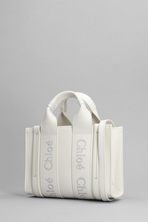 Chloé Bags for Women Chloé White Mini Woody Tote Bag
