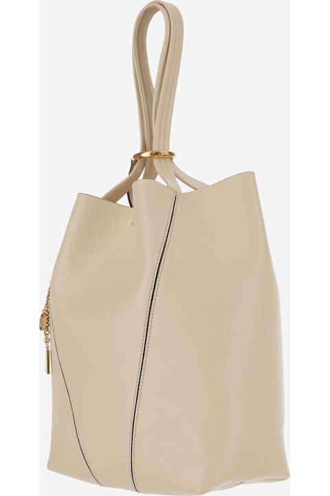 أدوات منزلية Chloé Chloé Spin Tote Bag In Granate Leather