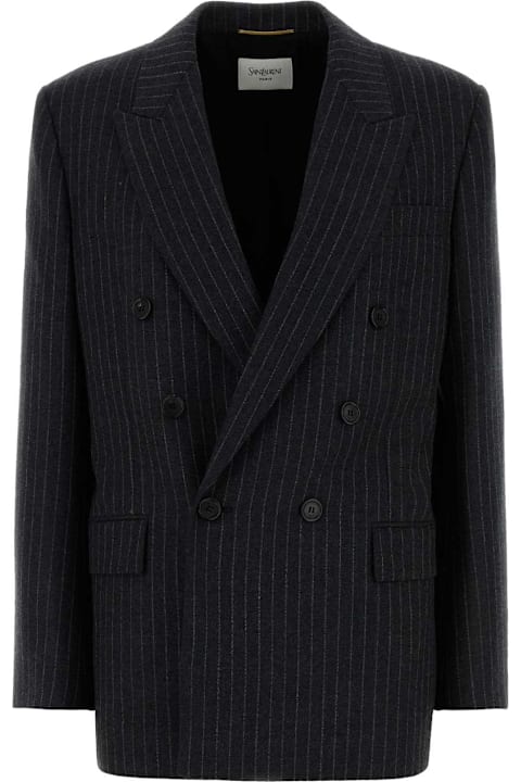 Saint Laurent Embroidered Wool Blend