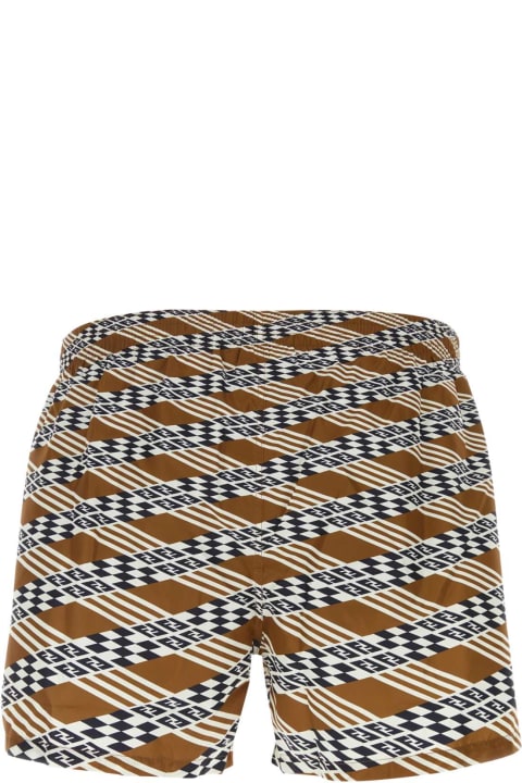 Fendi Swimwear for Men Fendi Printed Polyester Swimming Shorts