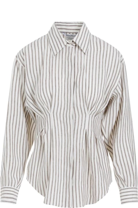 Max Mara Clothing for Women Max Mara Striped Collared Long-sleeve Shirt