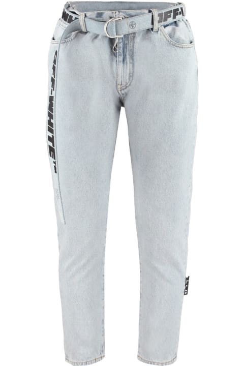 Off-White Women Off-White Belted Denim Jeans