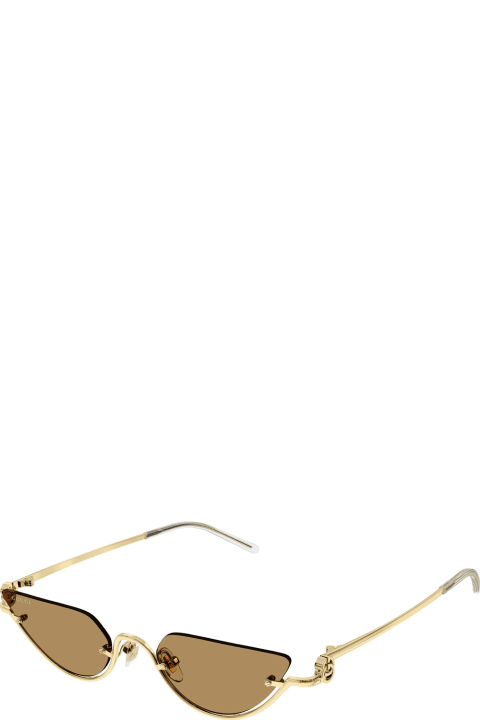 Gucci Eyewear Eyewear for Women Gucci Eyewear Gg1603s Linea Gg Logo 002 Gold Brown Sunglasses