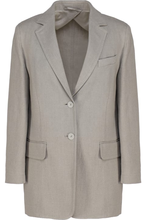 Homeware Max Mara Dove Grey Linen Adelchi Blazer