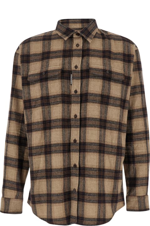 Fashion for Men Dsquared2 Camicia A Scacchi In Lana