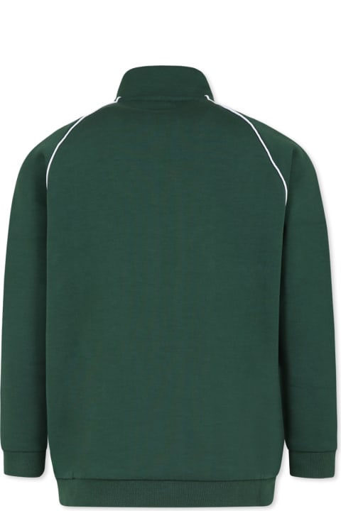 ボーイズ トップス Lacoste Green Sweatshirt For Boy With Crocodile